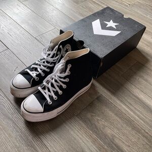 Converse Black High-Top Sneakers platform